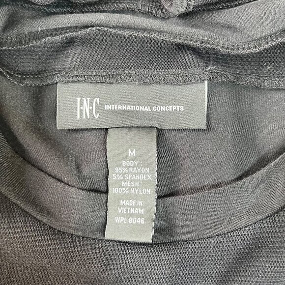INC International Concepts Sleeveless Top Sheer Mesh Womens Medium Black New - Picture 6 of 9
